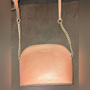 Womens Michael Kors Tan Crossbody Bag with Gold Chain
